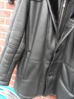 Leren heren  jas heel warm MET BONT GEVOERD, Ophalen of Verzenden, Zo goed als nieuw, Maat 52/54 (L), Zwart