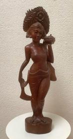 2 mooie beelden van houtsnijwerk! (vrouw en olifant), Antiek en Kunst, Ophalen of Verzenden