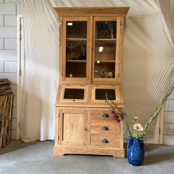 Buffetkast - 100 cm - met kleppen - teakhout - TTM Wonen beschikbaar voor biedingen