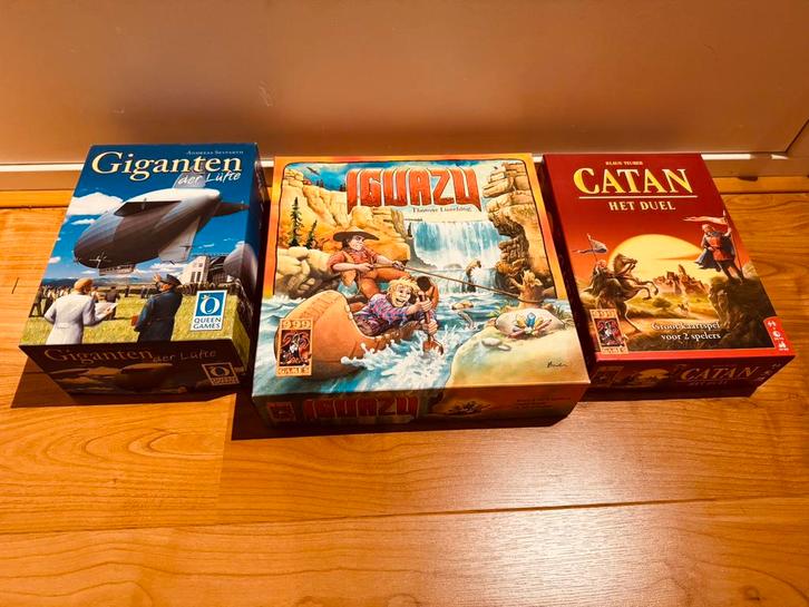 Bordspellen: Catan Het Duel, Iguazu en Giganten der Lüfte, Hobby en Vrije tijd, Gezelschapsspellen | Bordspellen, Zo goed als nieuw