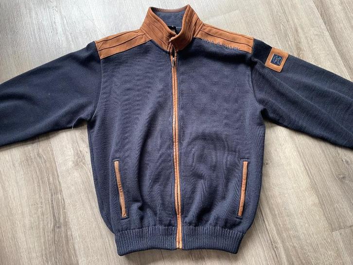 WOLLEN VEST van Paul & Shart maat L / maat 52 - WD014, Kleding | Heren, Truien en Vesten, Gedragen, Maat 52/54 (L), Blauw, Ophalen of Verzenden