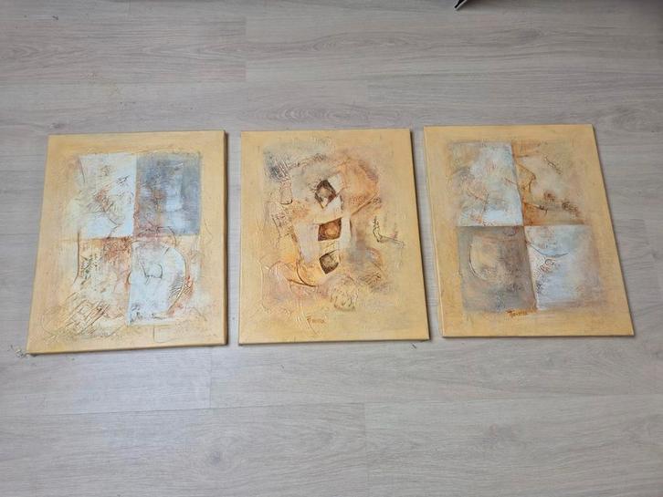 Abstract Drieluik Schilderijen, Antiek en Kunst, Kunst | Schilderijen | Abstract, Ophalen