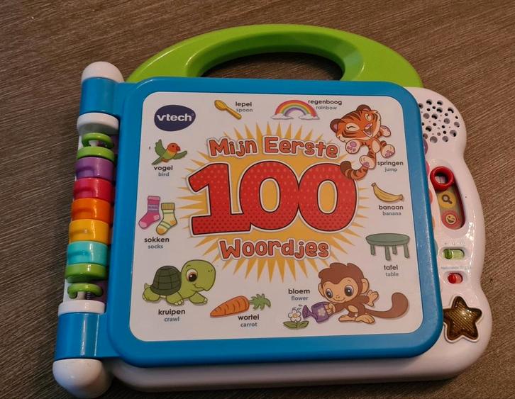 Vtech mijn eerste nieuwe 100 woordjes als nieuw, Kinderen en Baby's, Speelgoed | Vtech, Zo goed als nieuw, 6 maanden tot 2 jaar