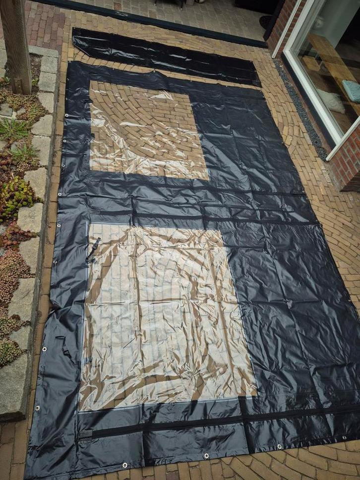 Zwarte zijwand overkapping met tussenstuk, Tuin en Terras, Overkappingen, Ophalen