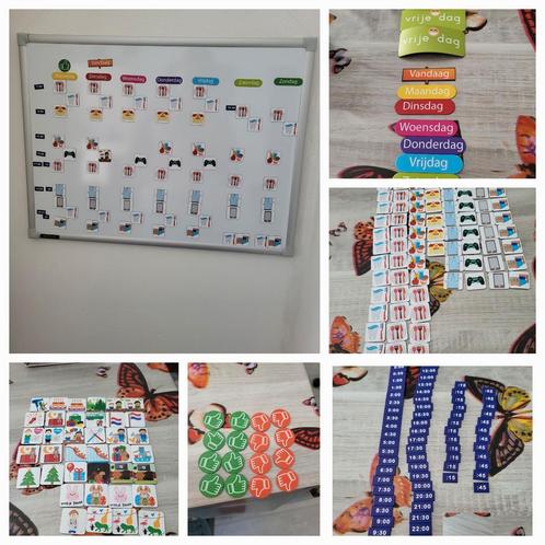 uitgebreide weekplanner / planbord kinderen autisme dagritme, Huis en Inrichting, Woonaccessoires | Memoborden, Zo goed als nieuw