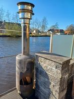 Rvs buiten open haard., Ophalen, Gebruikt, Inbouwhaard, Houthaard