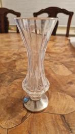 Kristallen vaas je met 925 zilveren voet zie fotos, Antiek en Kunst, Ophalen of Verzenden