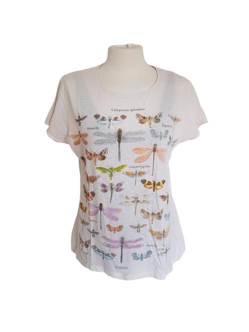 Mooi licht roze vlinder shirt draagmaat L/XL., Kleding | Dames, T-shirts, Zo goed als nieuw, Maat 46/48 (XL) of groter, Roze, Korte mouw