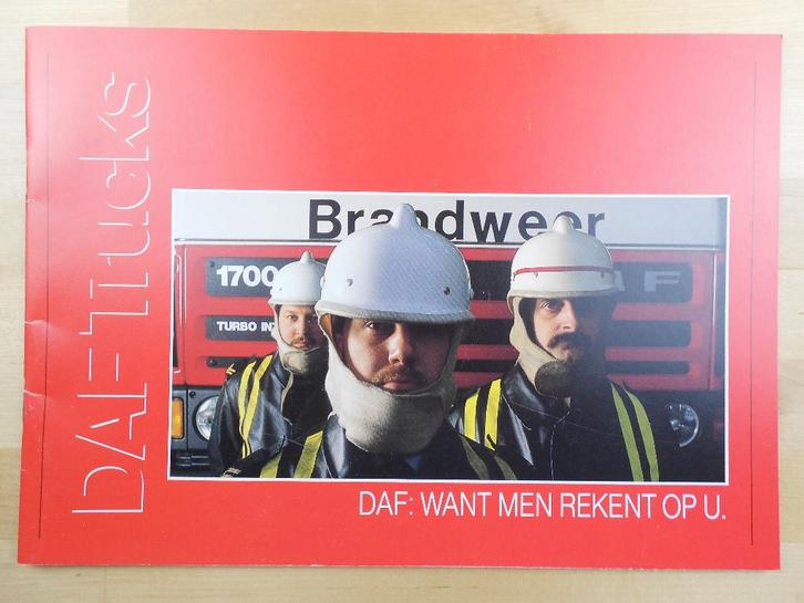 DAF Brandweer Brochure 1988 95 2500 2100 1900 1700 1300 400, Boeken, Auto's | Folders en Tijdschriften, Zo goed als nieuw, Overige merken