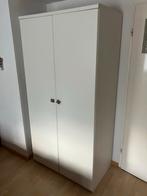 Witte Kledingkast met Leg- en Hanggedeelte, Ophalen, Overige materialen, Gebruikt, 100 tot 150 cm