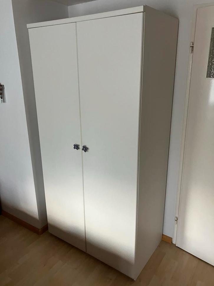 Witte Kledingkast met Leg- en Hanggedeelte, Huis en Inrichting, Kasten | Kledingkasten, Gebruikt, 150 tot 200 cm, 100 tot 150 cm
