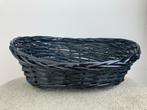 Ovale Zwarte Mand - Decoratief, Gebruikt, Mand, Ophalen of Verzenden, Riet