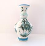 Gemerkte vaas - heldere wit en blauw tinten - 27 cm, Antiek en Kunst, Ophalen of Verzenden