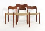 Set 4 Niels O Möller stoelen model 71 vintage papercord, Gebruikt, -, Ophalen of Verzenden, Vier