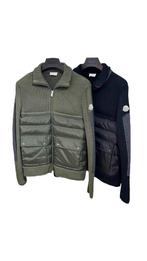 Moncler Ribgebreide cardigan vest wolblend zwart en groen L, Ophalen of Verzenden, Nieuw