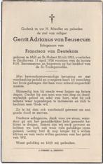 Gerrit van Beusecum 1903 Mill en St. Hubert + 1958 Eindhoven, Verzenden