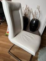 4 Lederen Eetkamerstoelen, Huis en Inrichting, Stoelen, Ophalen, Gebruikt, Wit, Leer