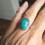 Mooie nieuwe zilveren ring met Turquoise mt 17.5, Blauw, Nieuw, Ophalen of Verzenden, 17 tot 18