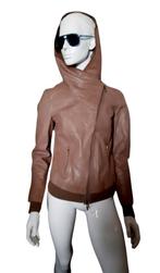 Echte lederen jas met capushon, Kleding | Dames, Ophalen of Verzenden, Zo goed als nieuw, Maat 38/40 (M)