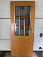 Opdekdeur hout glas binnendeur 83x200cm, Doe-het-zelf en Verbouw, Deuren en Horren, Ophalen, 80 tot 100 cm, Binnendeur, Zo goed als nieuw