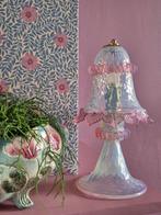 Vintage Murano Tafellamp Jaren 80 Roze Opaline, Gebruikt, Vintage, Ophalen of Verzenden, Glas
