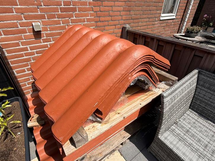 Eternit knikstuk golfplaat baksteenrood, Doe-het-zelf en Verbouw, Dakpannen en Dakbedekking, Nieuw, Golfplaat, Overige materialen