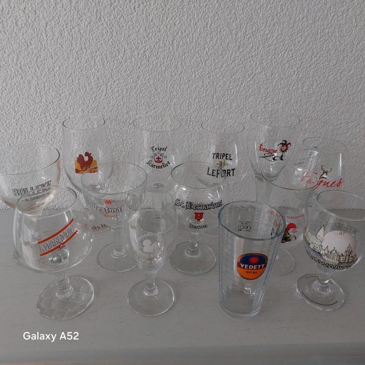 Bierglazen van Belgische biermerken 12 stuks, Verzamelen, Biermerken, Zo goed als nieuw, Glas of Glazen, Overige merken, Ophalen of Verzenden