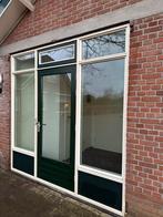 Hardhouten kozijn met hardhouten deur en bovenlicht, Doe-het-zelf en Verbouw, Kozijnen en Schuifpuien, Ophalen, Gebruikt, Deurkozijn