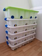 6 onder bed boxen, roller bakken, opbergkisten met wieltjes, Doe-het-zelf en Verbouw, Kratten en Dozen, Ophalen, 75 tot 100 cm