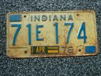 Kentekenplaat Licenseplate Indiana 1976 USA, Ophalen of Verzenden, Gebruikt, Auto's