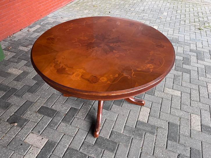 Klassieke Mahonie Eettafel - Ø120cm, Huis en Inrichting, Tafels | Eettafels, Gebruikt, 100 tot 150 cm, Vier personen, Rond, Overige houtsoorten