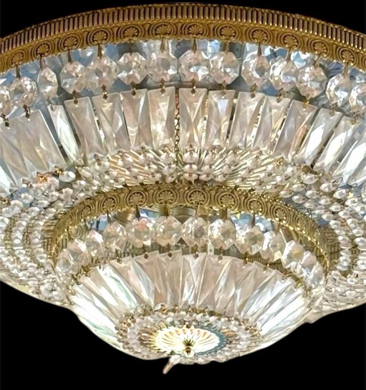 Monumentale kristallen Empire lamp, Huis en Inrichting, Lampen | Kroonluchters, Zo goed als nieuw, Ophalen of Verzenden