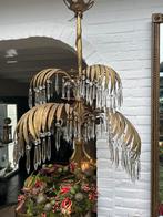 Antieke Kroonluchter met Kristallen, Huis en Inrichting, Lampen | Kroonluchters, Ophalen, Gebruikt, Glas