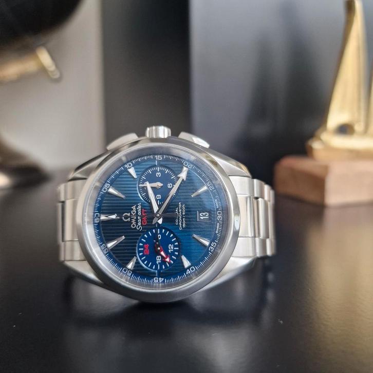 Omega Seamaster Aqua Terra GMT, Sieraden, Tassen en Uiterlijk, Horloges | Heren, Zo goed als nieuw, Omega, Staal, Ophalen of Verzenden