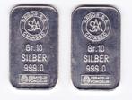2 zilverbaartjes van 10 gram Argor 999/1000, Ophalen of Verzenden, Zilver