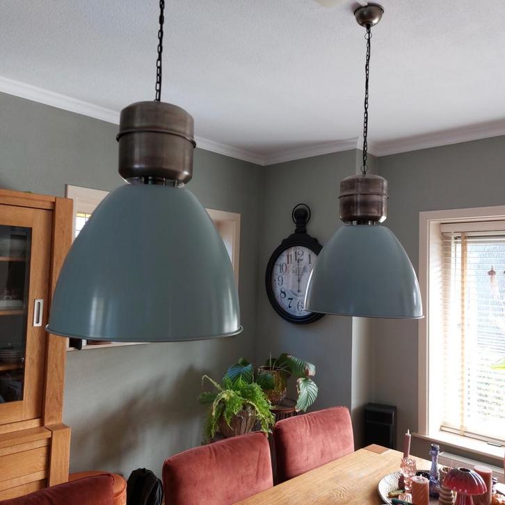 2 Grote Eetkamerlampen, Huis en Inrichting, Lampen | Hanglampen, Zo goed als nieuw, Minder dan 50 cm, Ophalen