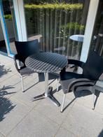 Aluminium Tafel met 2 siesta romeo Stoelen - 60cm, Huis en Inrichting, Tafels | Sidetables, Ophalen, Gebruikt, 50 tot 100 cm, 75 cm of meer