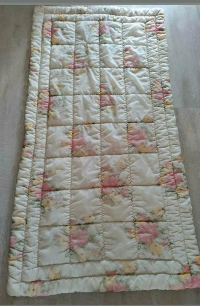 SPREI, Vintage,bed,RETRO,185x96 cm,1960,Terlenka 100%,bloem, Huis en Inrichting, Woonaccessoires | Plaids en Woondekens, Gebruikt
