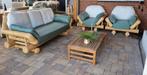 Big bamboe bamboo 3 zits bank en 2 stoelen, Ophalen, Zo goed als nieuw, Bank, 5 zitplaatsen