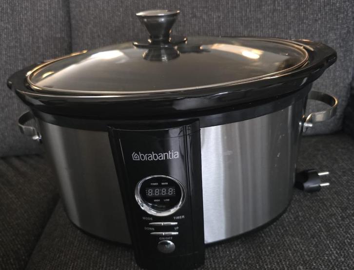 Brabantia BBEK1083 Slow cooker - 6.5 Liter, Witgoed en Apparatuur, Slowcookers, Zo goed als nieuw, Timer, Ophalen
