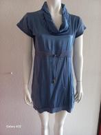 blauwe tuniek blouse satijn en sweatstof van Object, maat L, Blauw, Ophalen of Verzenden, Zo goed als nieuw, Object