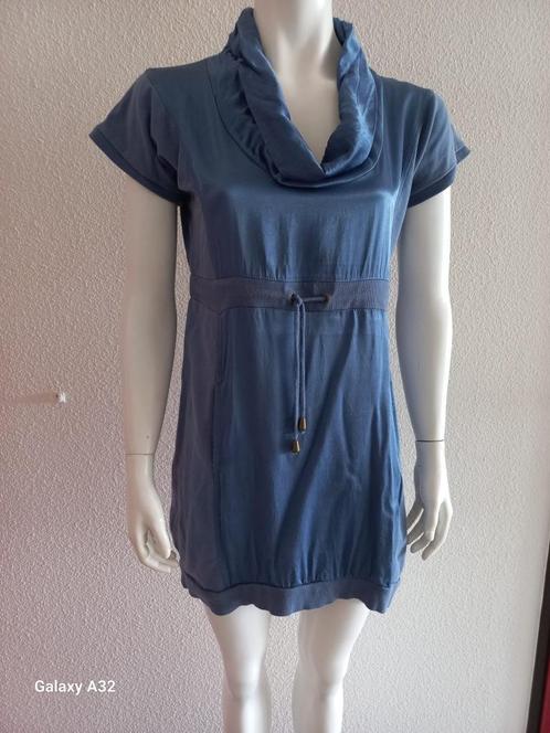 blauwe tuniek blouse satijn en sweatstof van Object, maat L, Kleding | Dames, Blouses en Tunieken, Zo goed als nieuw, Maat 42/44 (L)