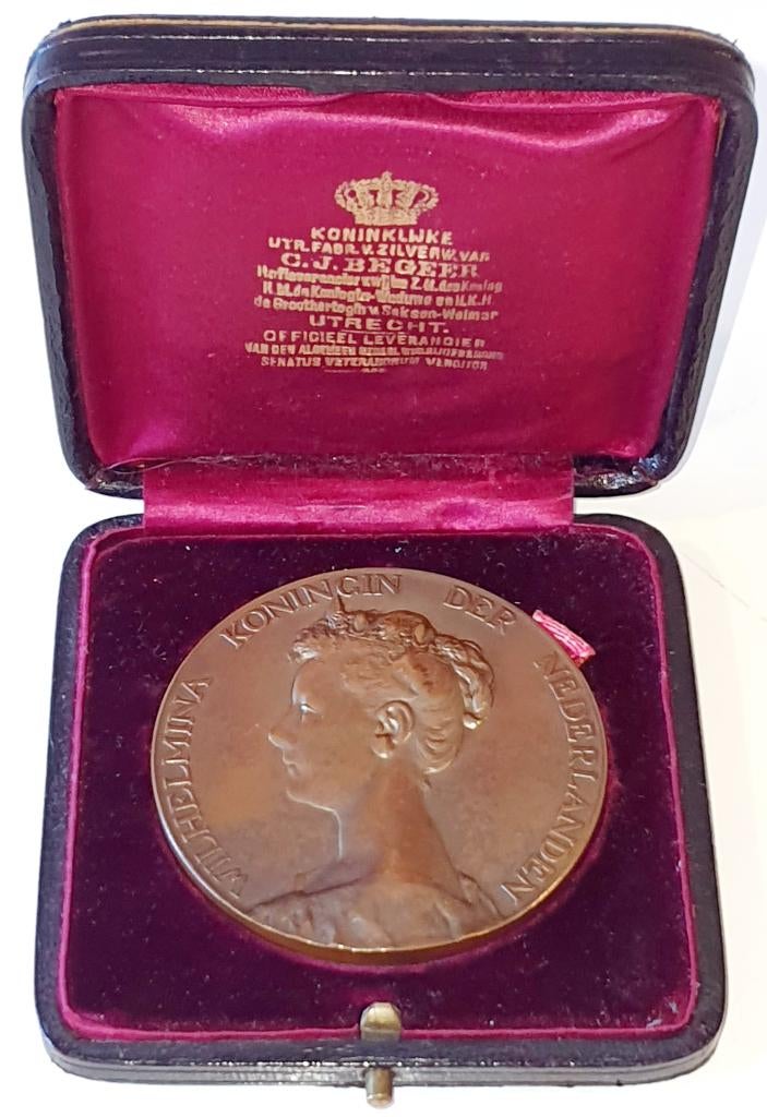 1898 : Militaire Legpenning Inhuldiging Koningin Wilhelmina, Verzenden, Landmacht, Nederland, Lintje, Medaille of Wings