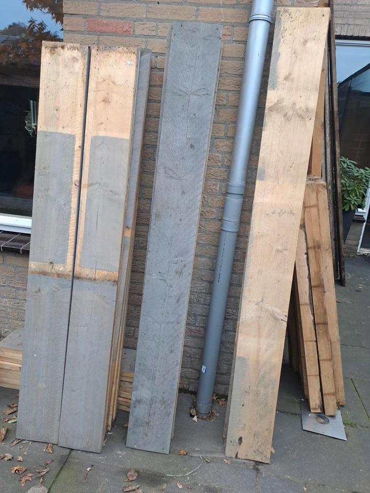 Partij steigerhouten planken, Tuin en Terras, Palen, Balken en Planken, Gebruikt, Planken, 250 cm of meer, Ophalen