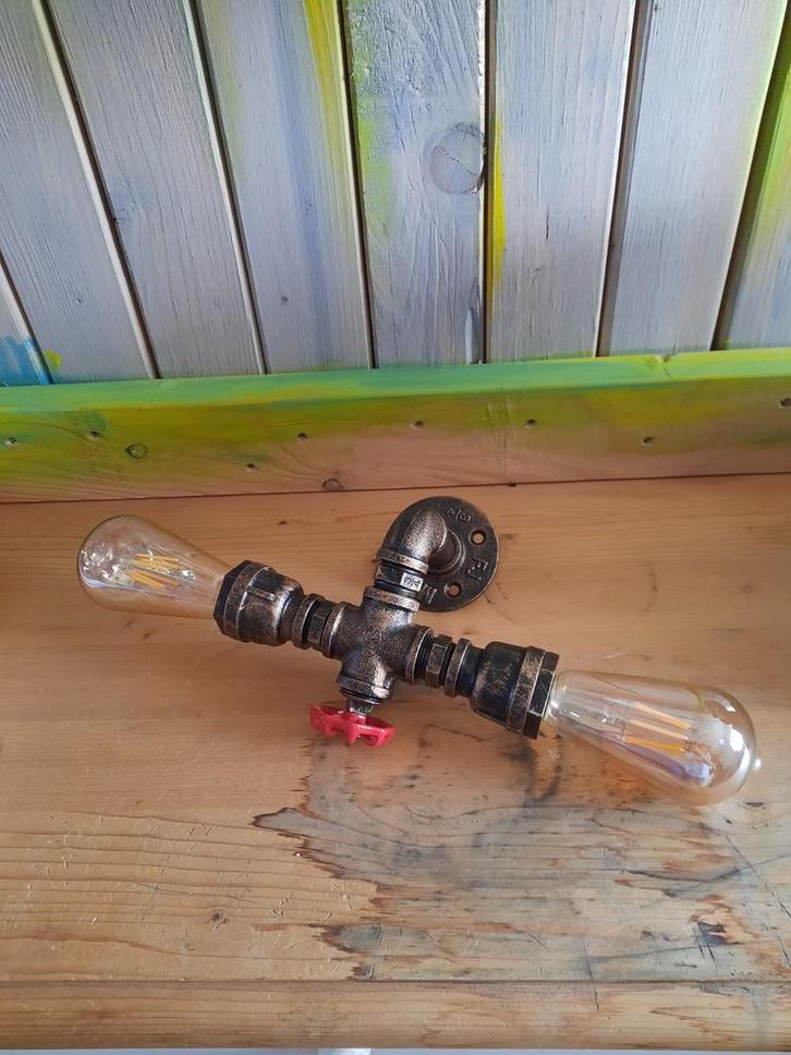 Industriële Buis Lamp - Nieuw, Huis en Inrichting, Lampen | Hanglampen, Nieuw, Minder dan 50 cm, Metaal, Ophalen of Verzenden