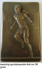 leuke Zweedse brons sport plaquette, atletiek, 6x4 cm. 50 gr, Ophalen of Verzenden, Brons, Buitenland