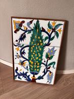 Vintage Tegeltableau met Bloemmotief, Antiek en Kunst, Antiek | Wandborden en Tegels, Ophalen of Verzenden