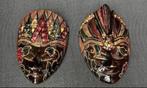 Indonesische Balinese Houten Maskers 2 st. Man en Vrouw, Ophalen of Verzenden