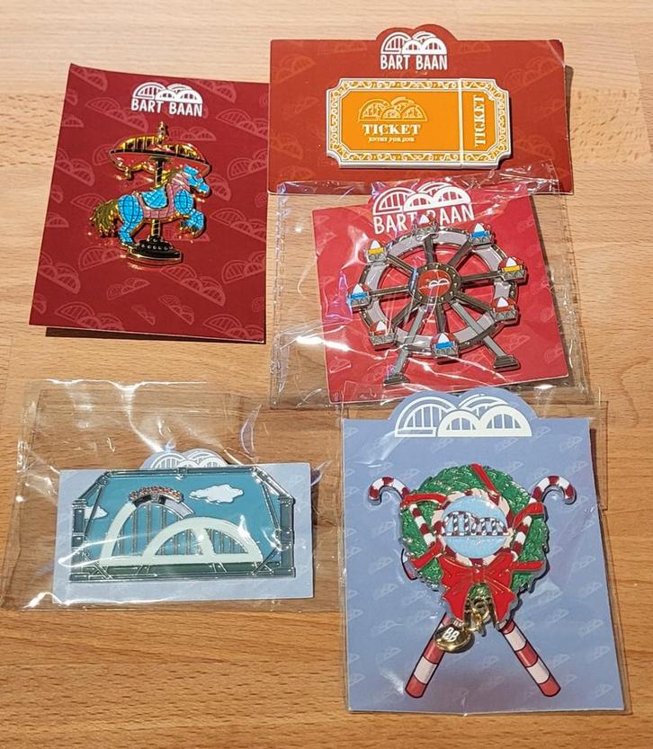 Bart Baan pins (5 stuks), Verzamelen, Efteling, Zo goed als nieuw, Button of Speldje, Ophalen of Verzenden