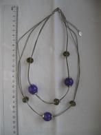 TOENGA paars zilverkleurige ketting goede staat, Sieraden, Tassen en Uiterlijk, Ophalen of Verzenden, Zo goed als nieuw, Paars